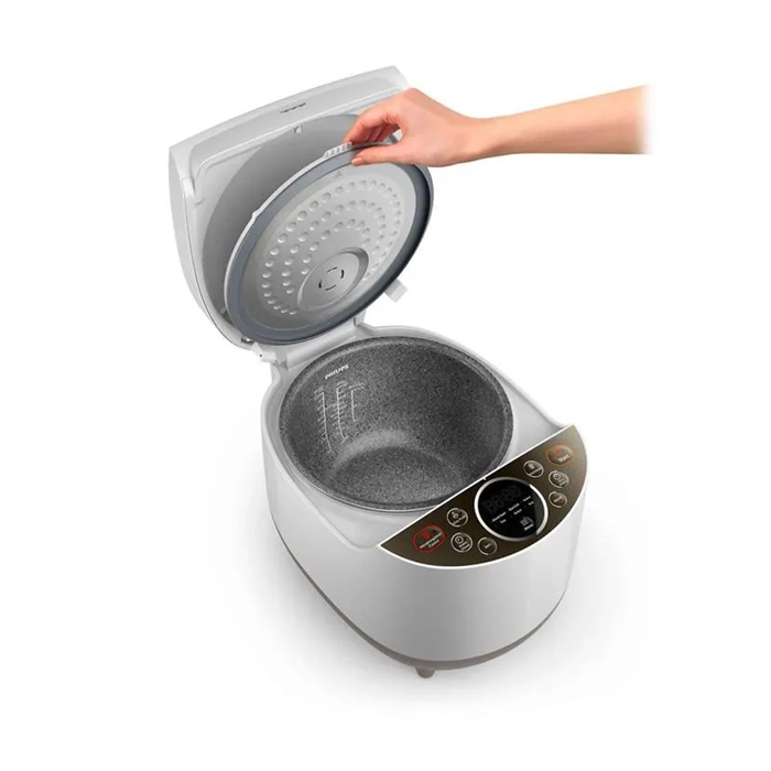  Philips Fuzzy Logic Rice Cooker 1.8 Liter - HD4515/30 - Abu-Abu